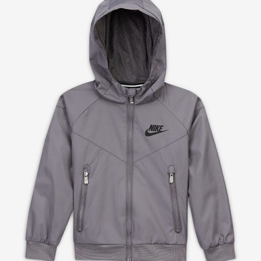 Nike Kid's Boy's Gray Sportswear Windrunner Toddler Full-Zip Jacket Size XS